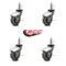 Service Caster 3 Inch Bright Chrome Hooded Polyurethane 3/8 Inch Grip Ring Stem Casters, 4PK SCC-GR03S310-PPUBD-BC-716138-4 - alternate 2